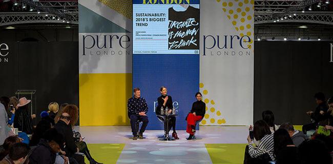 Pure London, moda sostenible, Olympia Hall, Fundación Ellen MacArthur, Ethical Fashion Forum, Fashion Revolution, circularidad de la moda