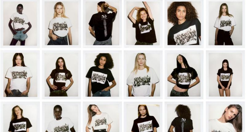 La colección se completa con una camiseta gráfica, con la imagen de las cincuenta modelos imagen de la campaña.