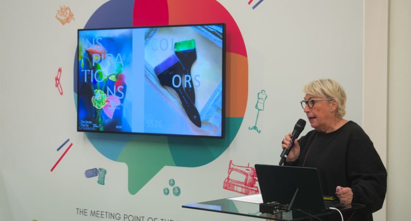 Esther Pereira, en su seminario de tendencias en Barcelona Textile Expo.