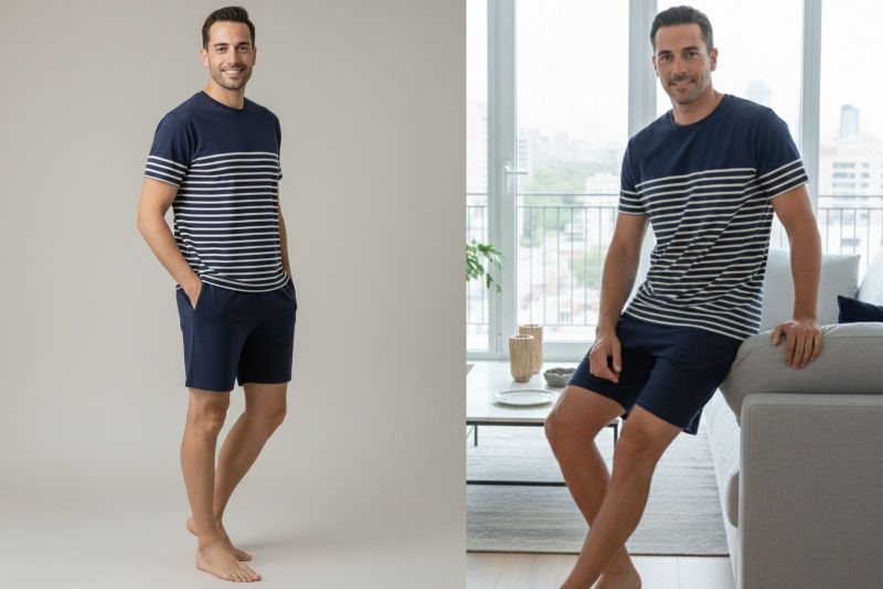 Bruma profundiza en el imaginario marítimo: marino, líneas claras y una composición que deja respirar el conjunto. La sensación es nocturna, fresca.