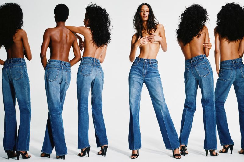 El modelo Bootcut de Alaïa tiene bolsillos curvos que recorren la parte delantera y bolsillos de parche que fijan la parte trasera.
